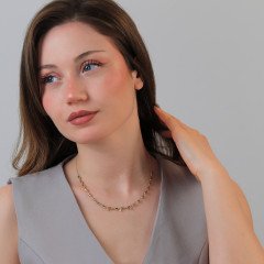 Taşlı Silindir Kolye