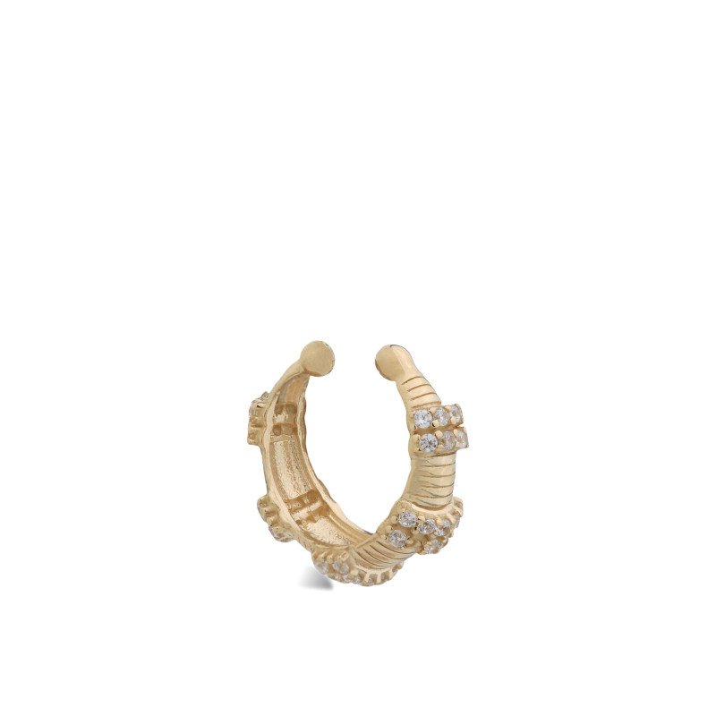 Taşlı Midye Cuff Küpe