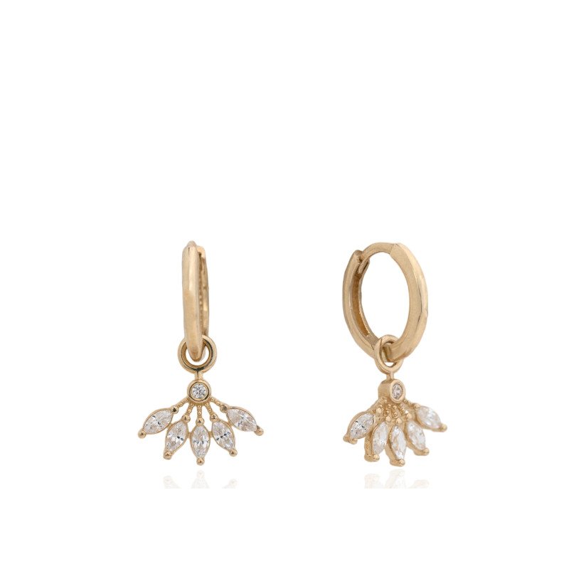 Stone Hoop Earrings
