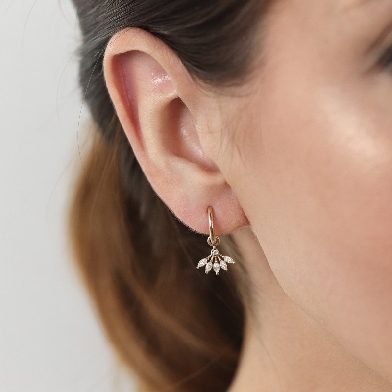 Stone Hoop Earrings
