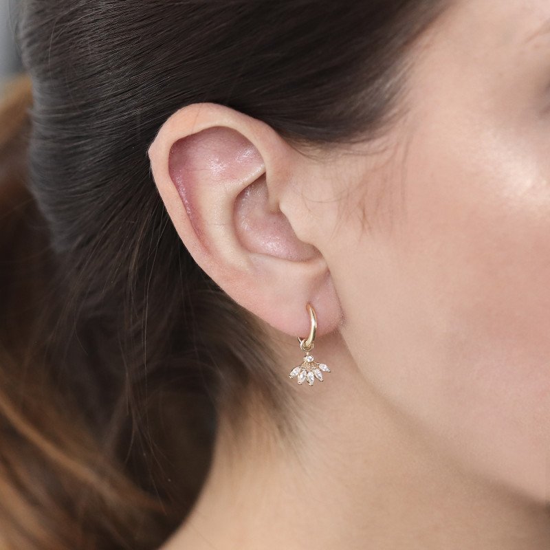Stone Hoop Earrings
