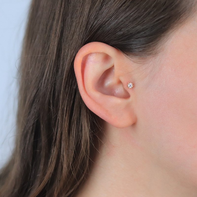 Mini Tek Taş Piercing