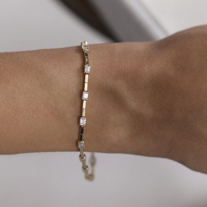 Baget Taşlı Çubuk Bileklik