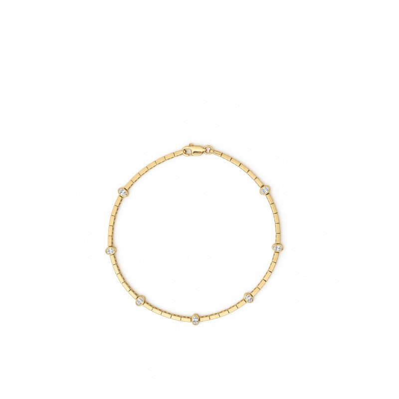 Oval Taşlı Çubuk Bileklik