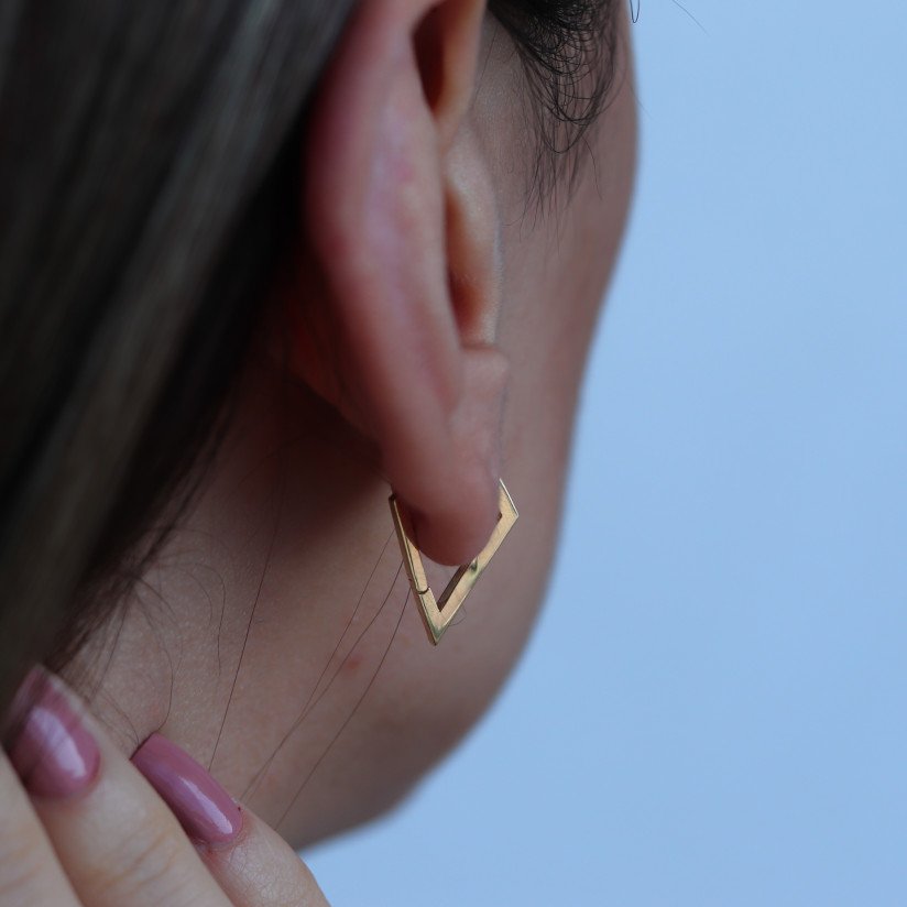 Stone Triangle Earrings
