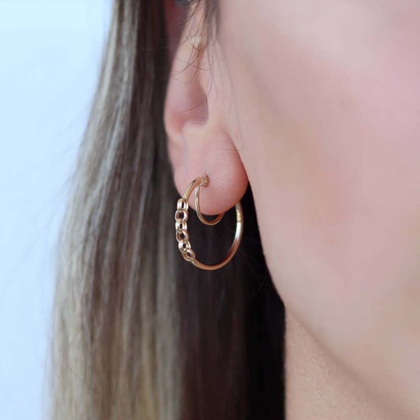 Chain Detail Hoop Earrings
