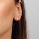Stone Ellipse Hoop Earrings
