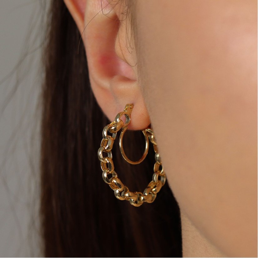 Chain Hoop Earrings 