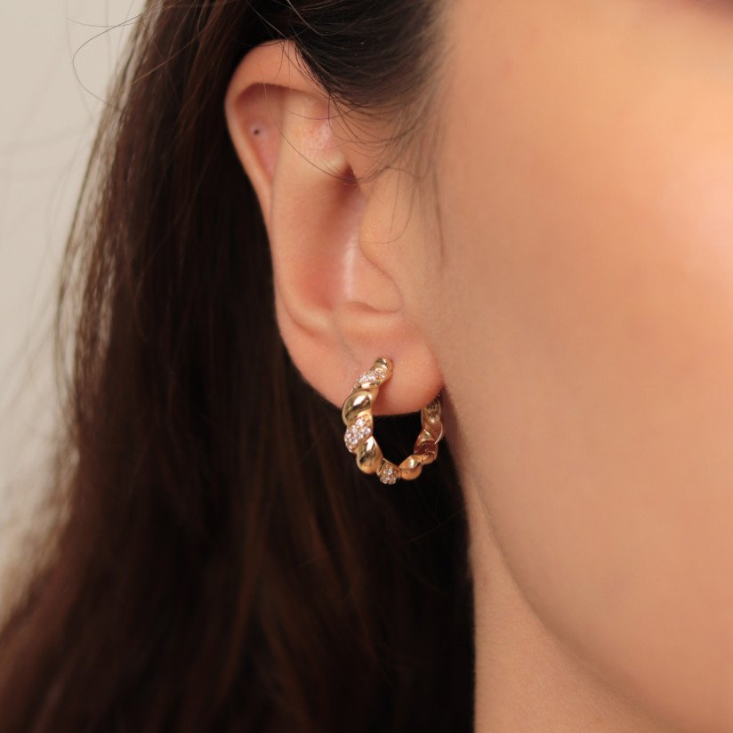 Stone Spiral Earrings