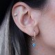 Three Blue Stone Paper Clip Earrings